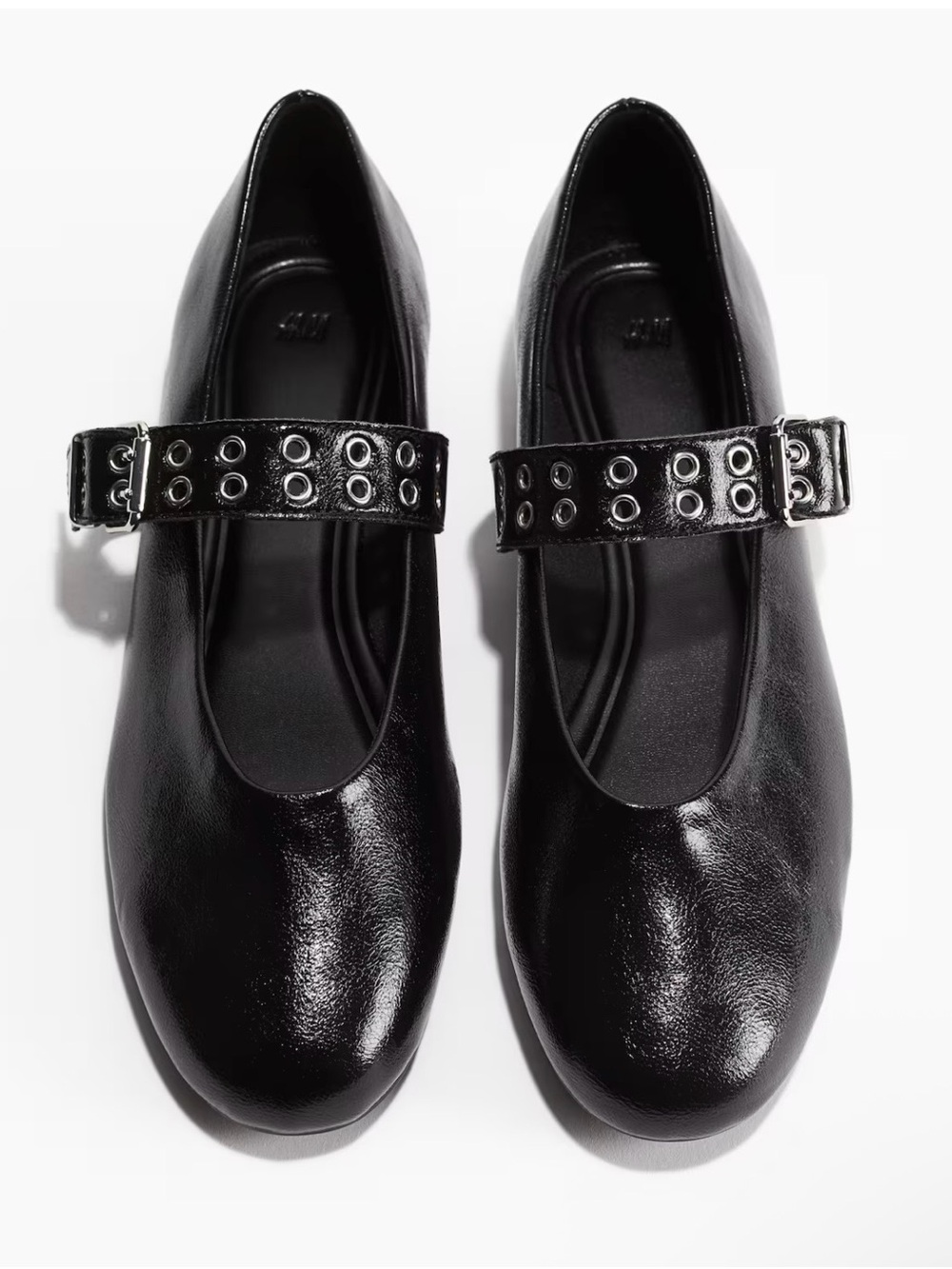 H&M Black Mary Jane Shoe with Grommet Strap